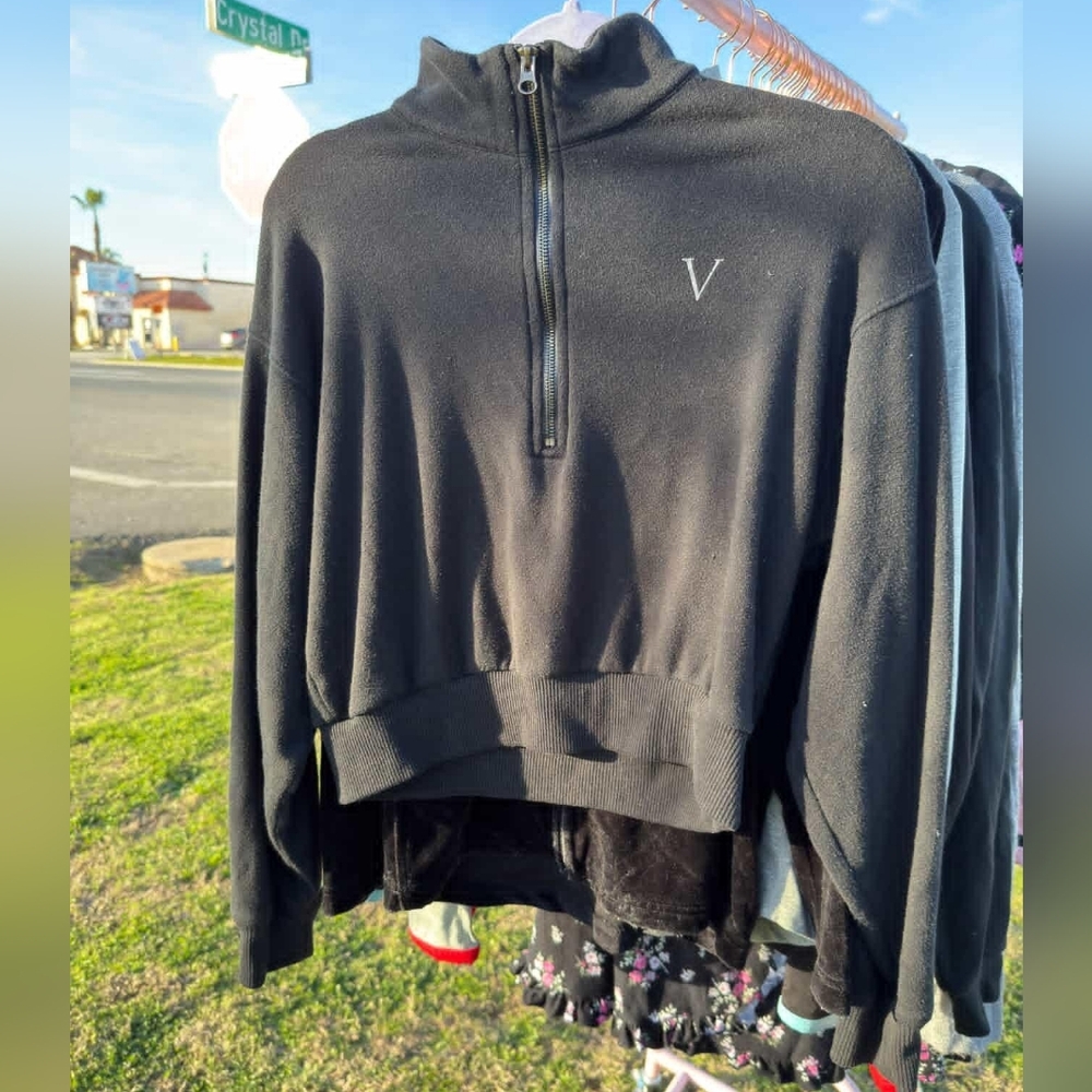Victoria's Secret Black Zip Up Sweater